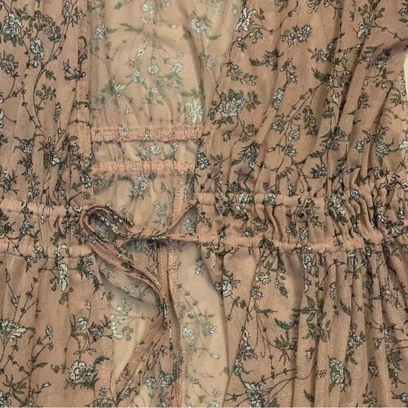 American Rag Cie Pink Floral Cottage Duster Cardigan Kimono Jacket Small Boho - Picture 3 of 12